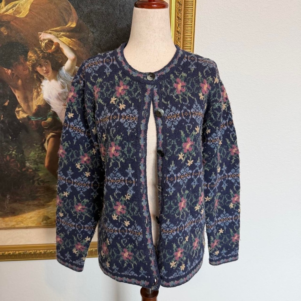 Cottagecore Floral Silk Blend Cardigan